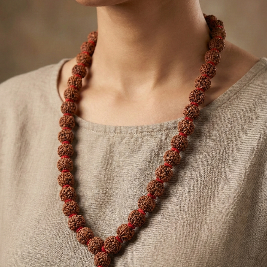 Nepal Origin Rudraksha Japa Mala | Natural Meditation Beads